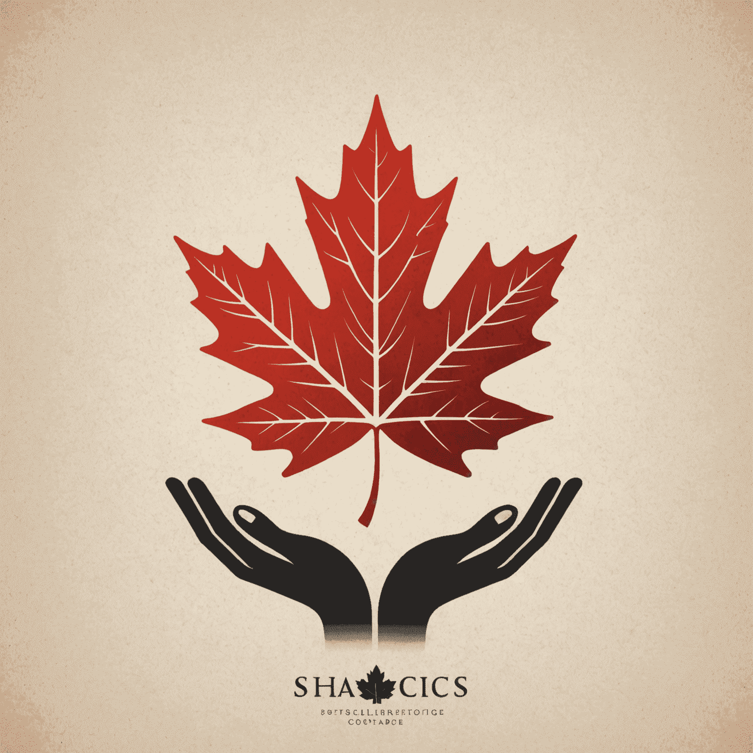 Shouracis Conference Logo - A stylized maple leaf with hands reaching out, symbolizing volunteering and charity in Canada