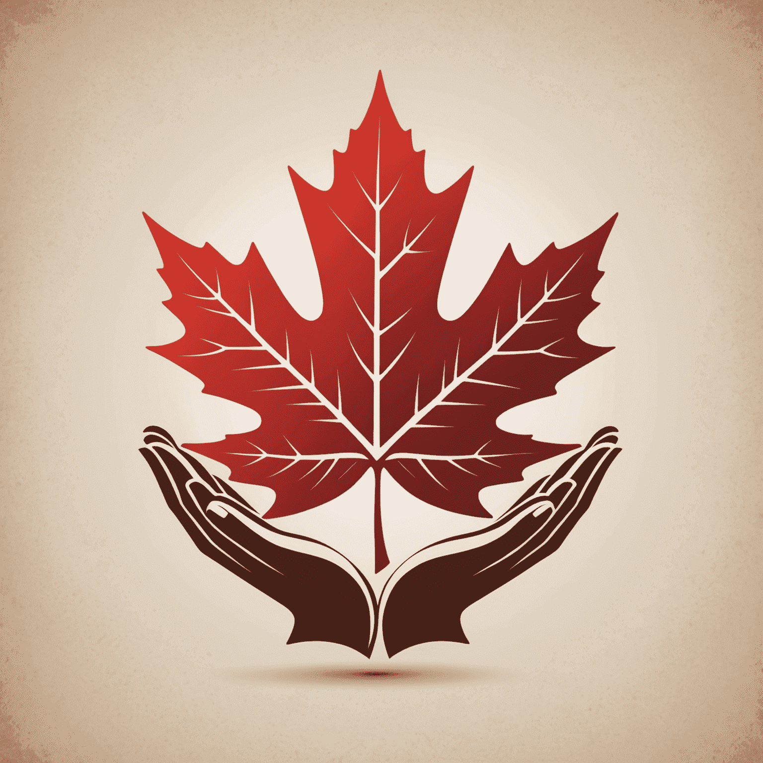 Shouracis Conference Logo - A stylized maple leaf with hands reaching out, symbolizing volunteering and charity in Canada