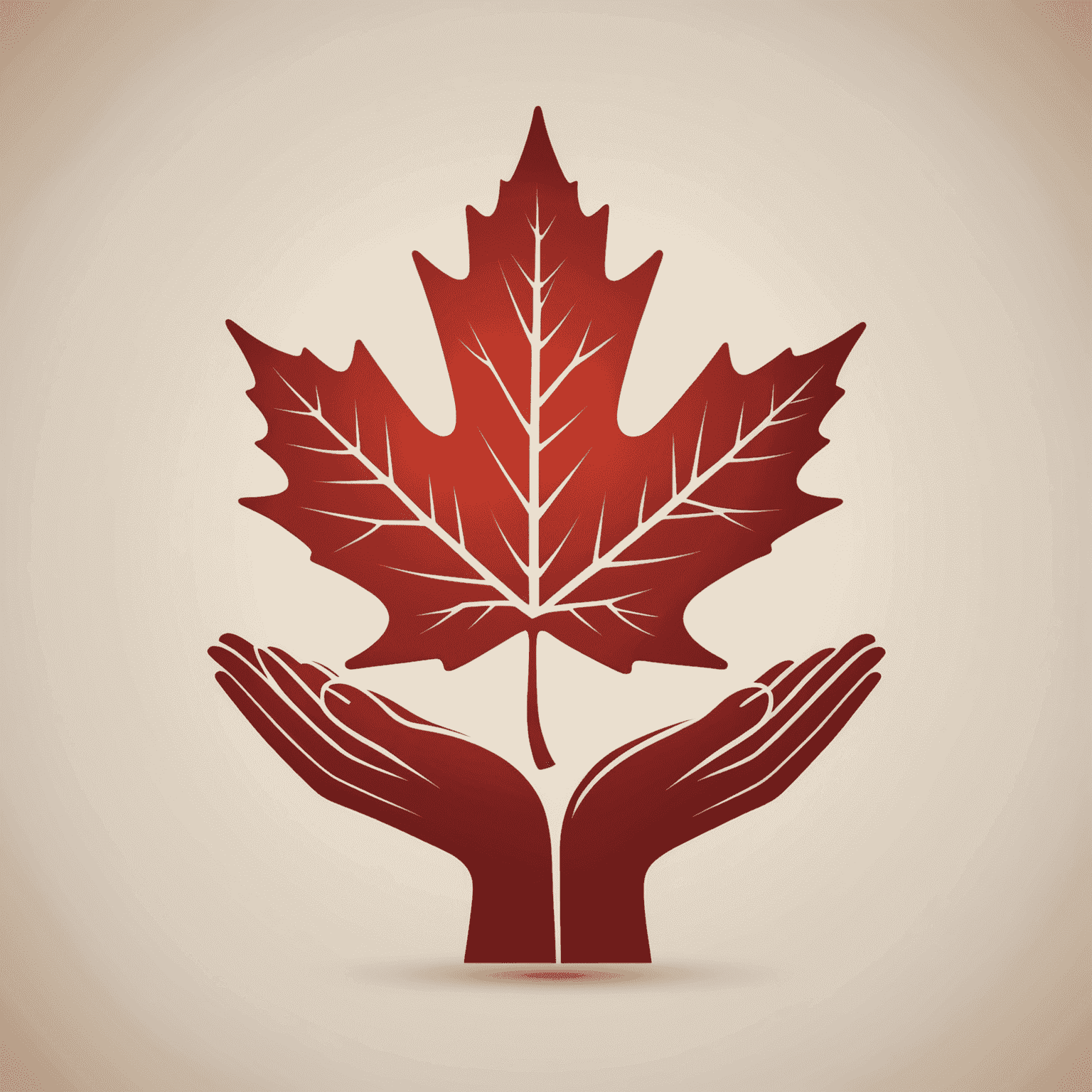 Shouracis Conference Logo - A stylized maple leaf with hands reaching out, symbolizing volunteering and charity in Canada