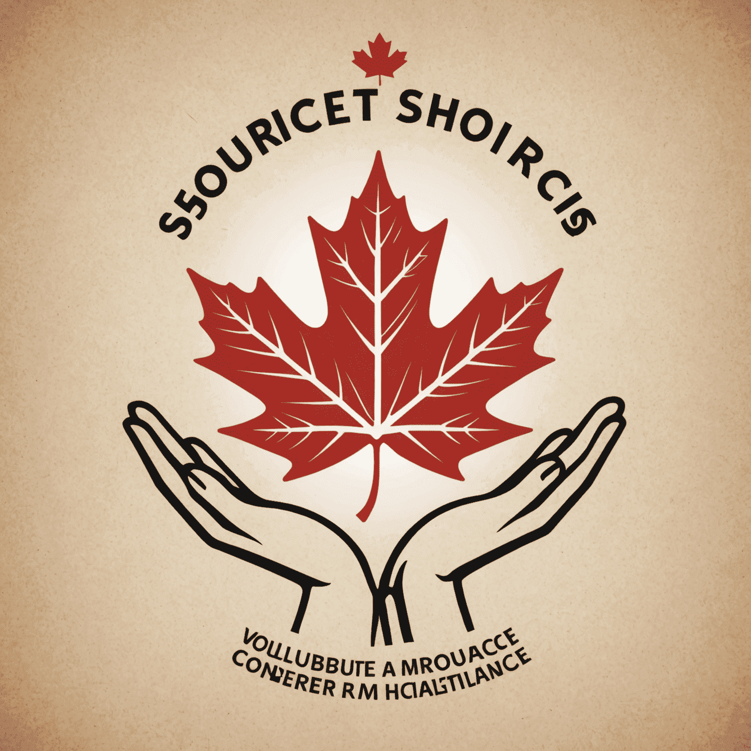 Shouracis Conference Logo - A stylized maple leaf with hands reaching out, symbolizing volunteering and charity in Canada