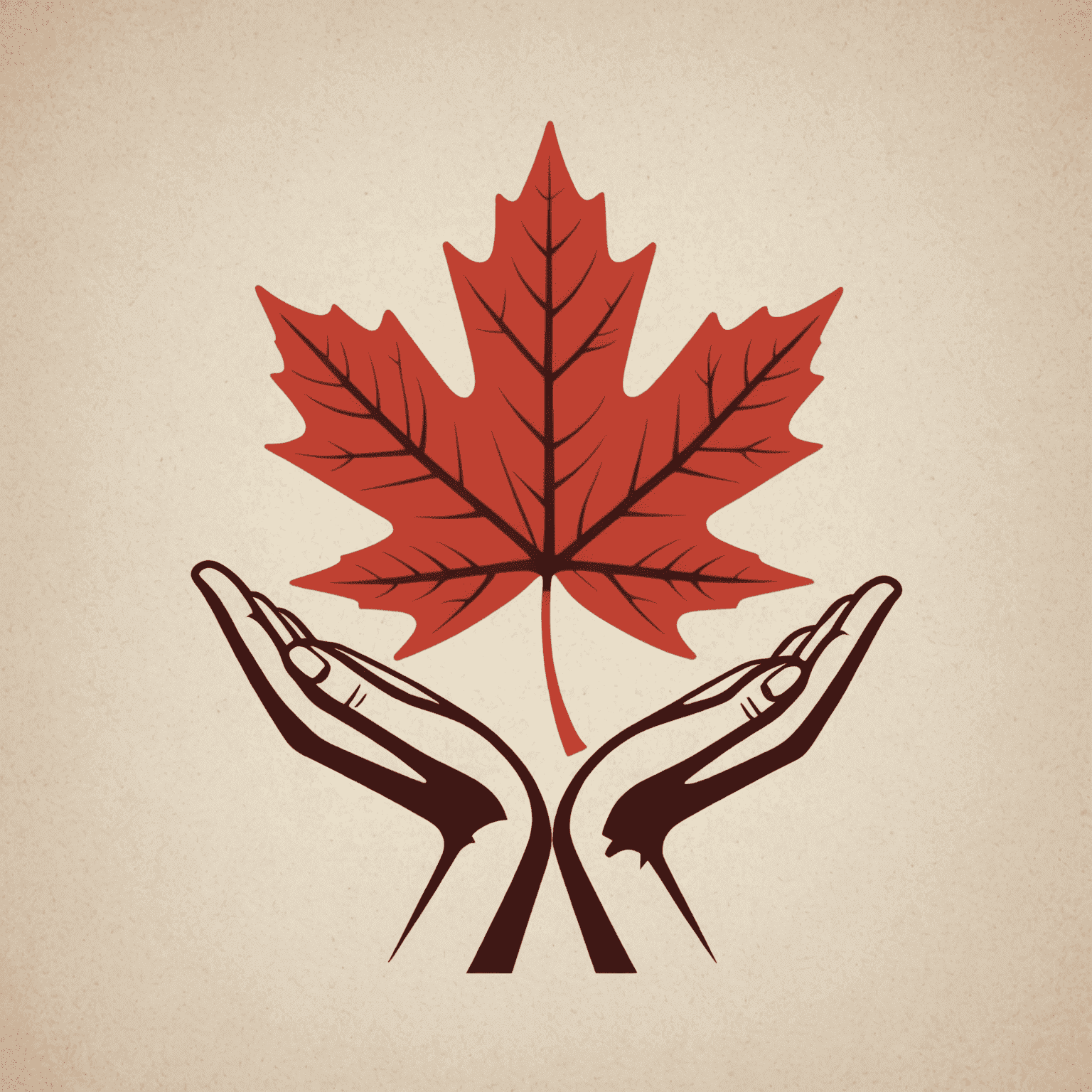 Shouracis Conference Logo - A stylized maple leaf with hands reaching out, symbolizing volunteering and charity in Canada
