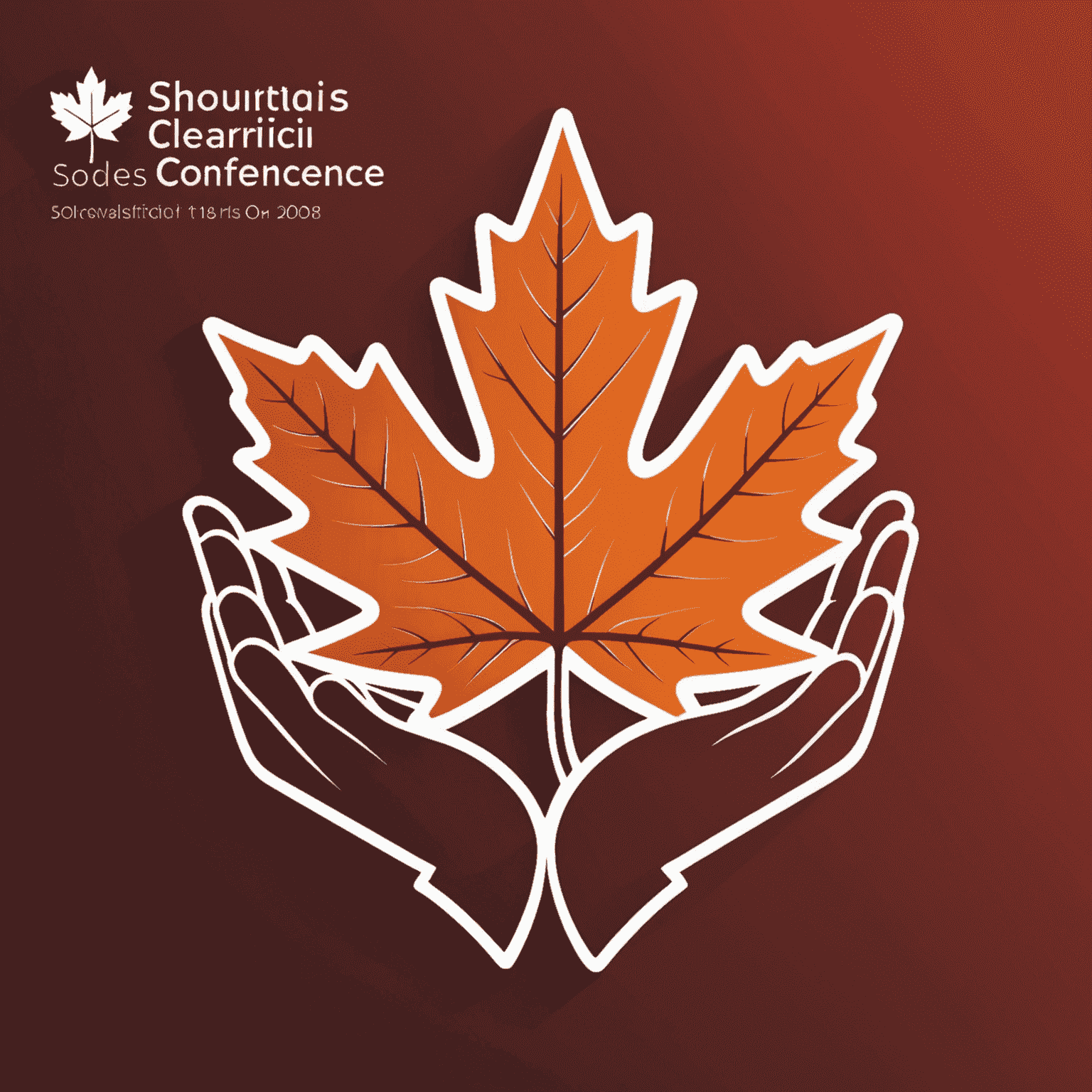 Shouracis Conference Logo - A stylized maple leaf with hands reaching out, symbolizing volunteering and charity in Canada