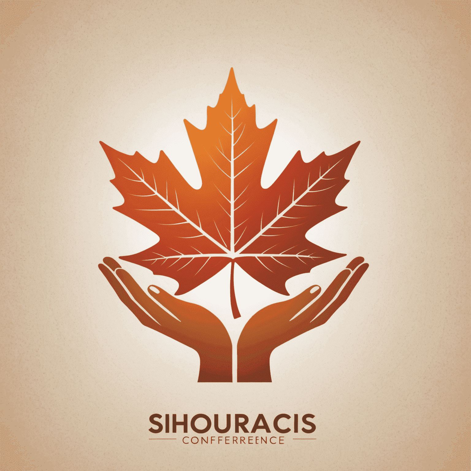 Shouracis Conference Logo - A stylized maple leaf with hands reaching out, symbolizing volunteering and charity in Canada